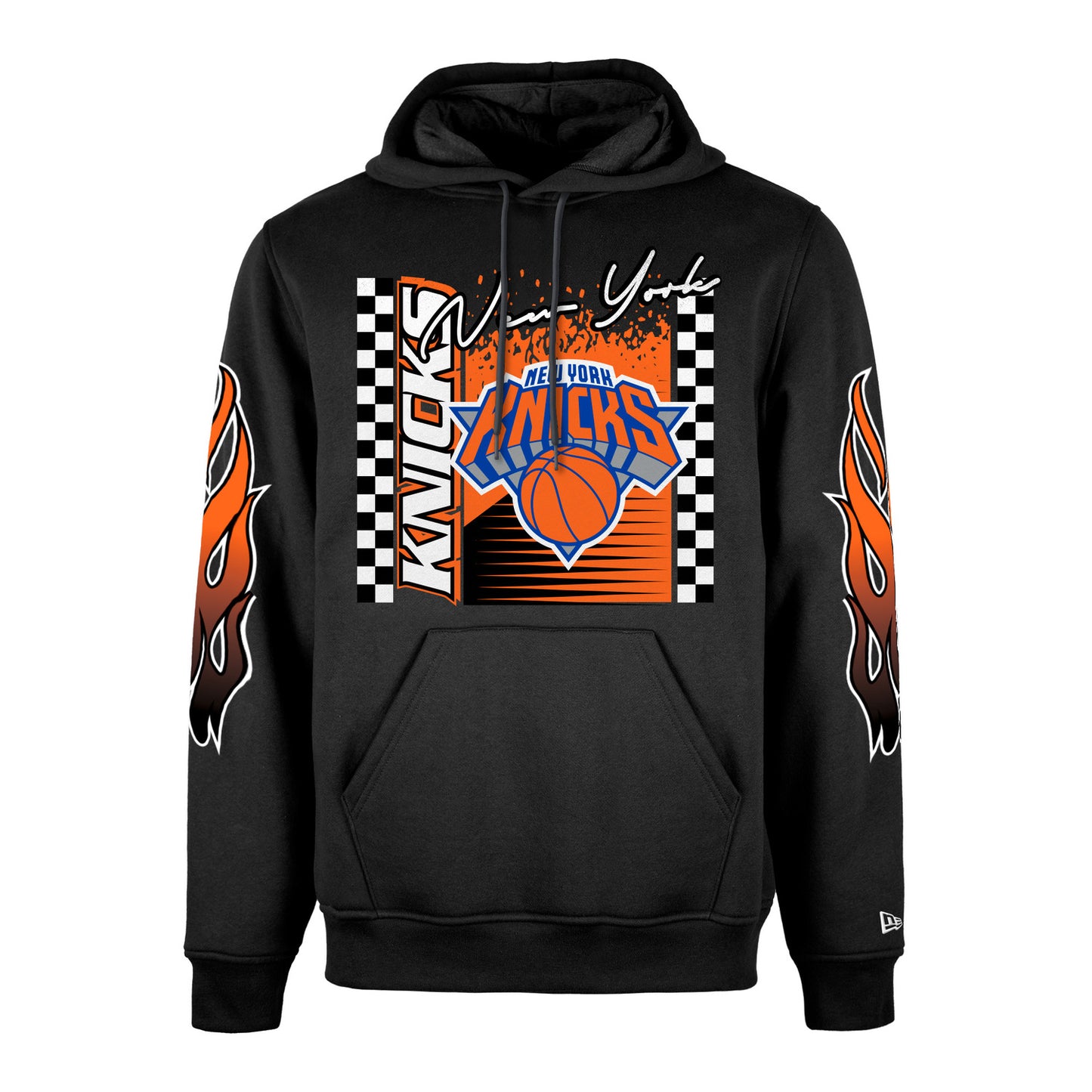 New Era Knicks Rally Drive Hoodie In Black - Front View