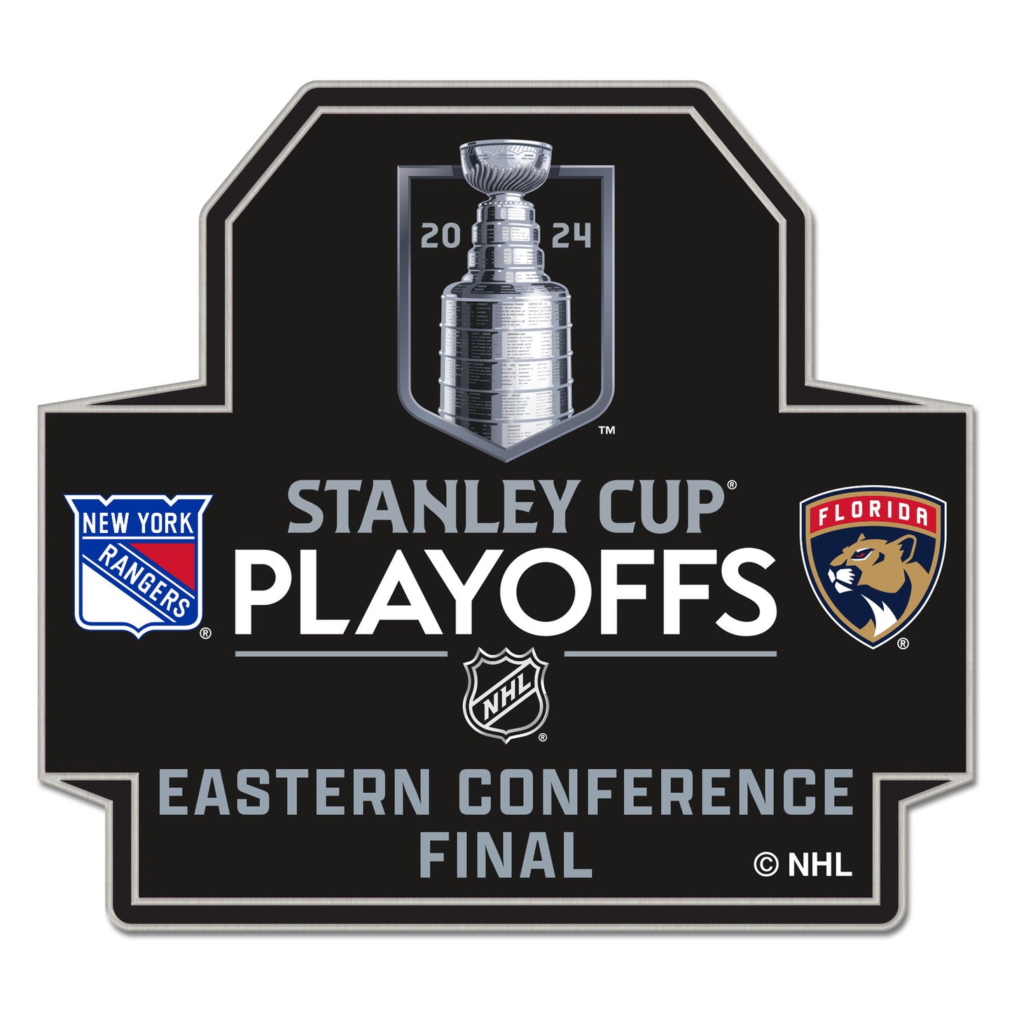 Wincraft Rangers 23-24 Eastern Conference Finals Match Up Pin In Black - Front View
