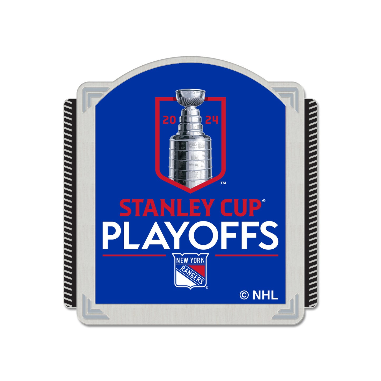 Wincraft Rangers 23-24 Playoff Participant Pin In Blue - Front View