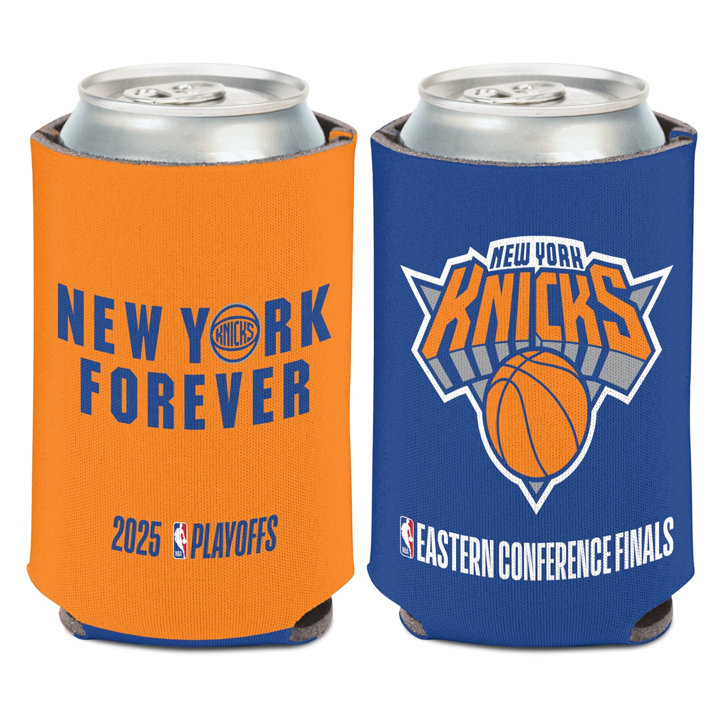 Knicks Eastern Conference Finals 2025 Can Cooler In Blue & Orange - Front & Back View