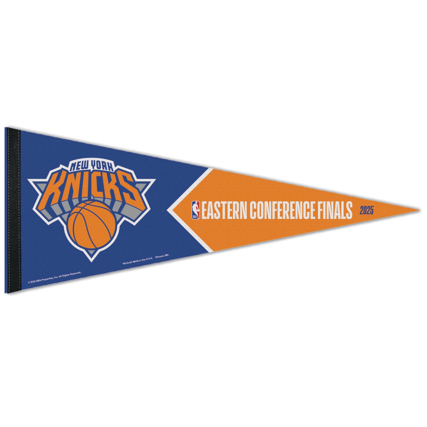 Knicks Eastern Conference Finals 2025 Pennant In Blue & Orange - Front View