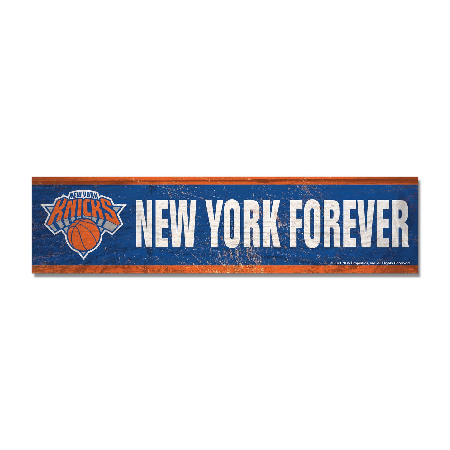 Wincraft Knicks New York Forever Wooden Magnet In Blue - Front View
