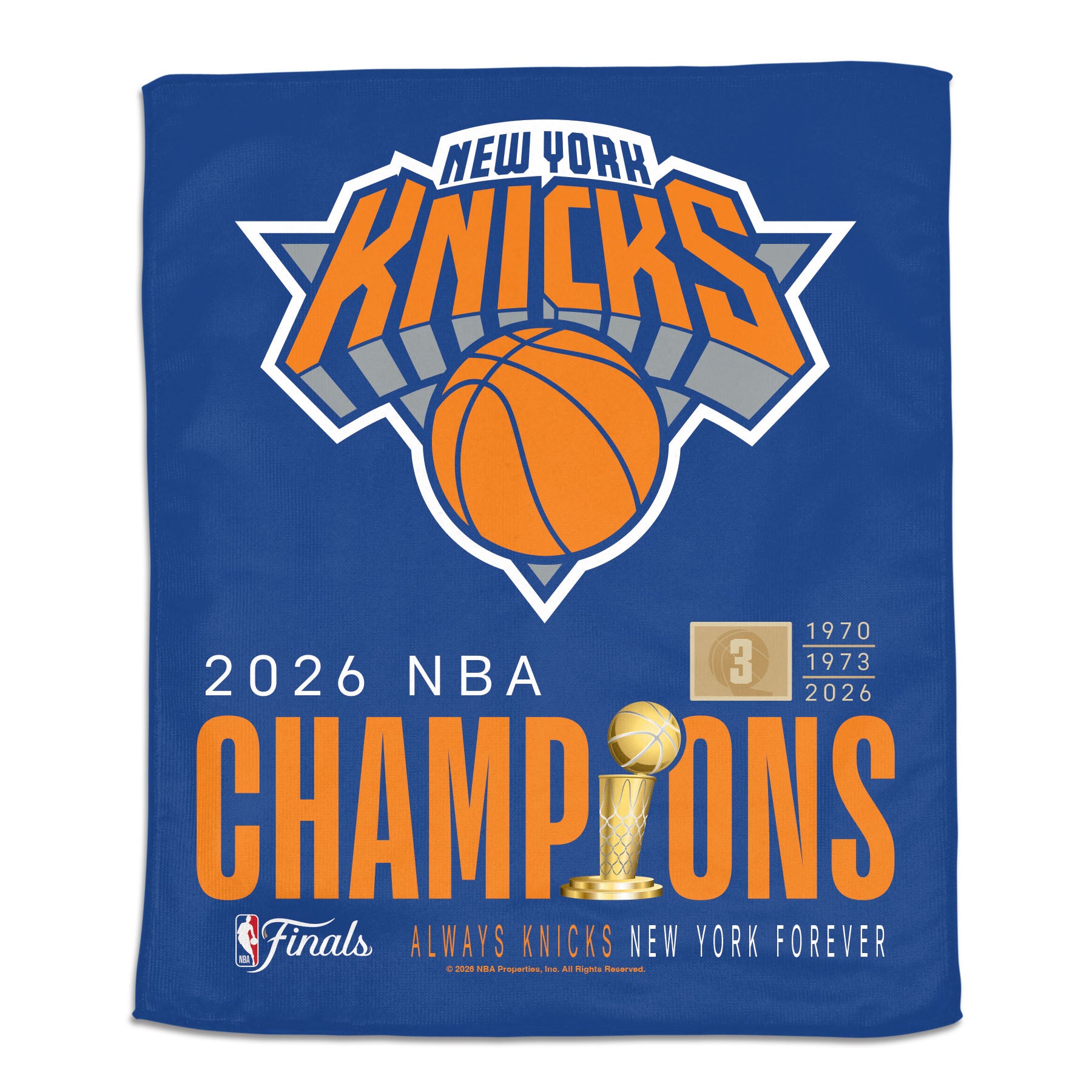 NBAロゴマーク オフィシャルバナー Knicks 2026 NBA Champions Rally Towel – Shop Madison Square Garden