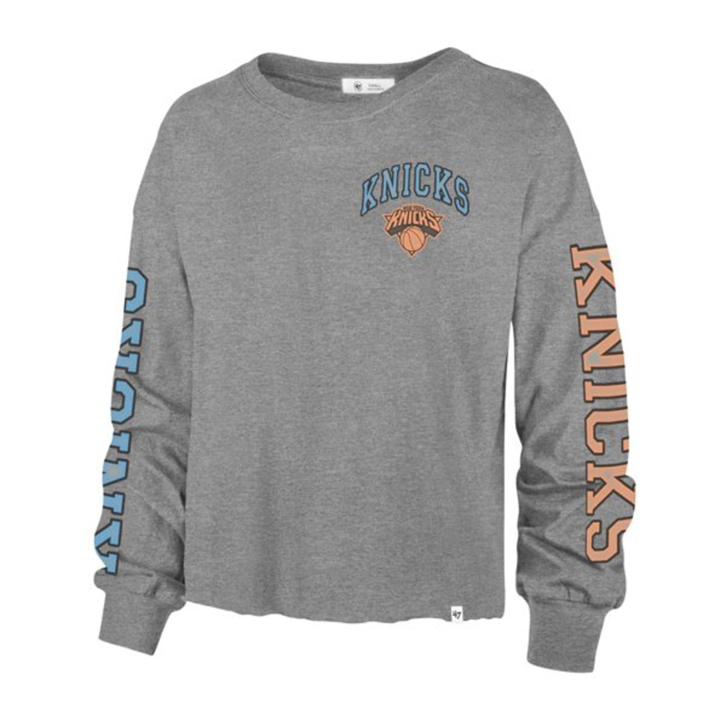 Women's '47 Brand Knicks Ultra Max Parkway Longsleeve Tee - Front View