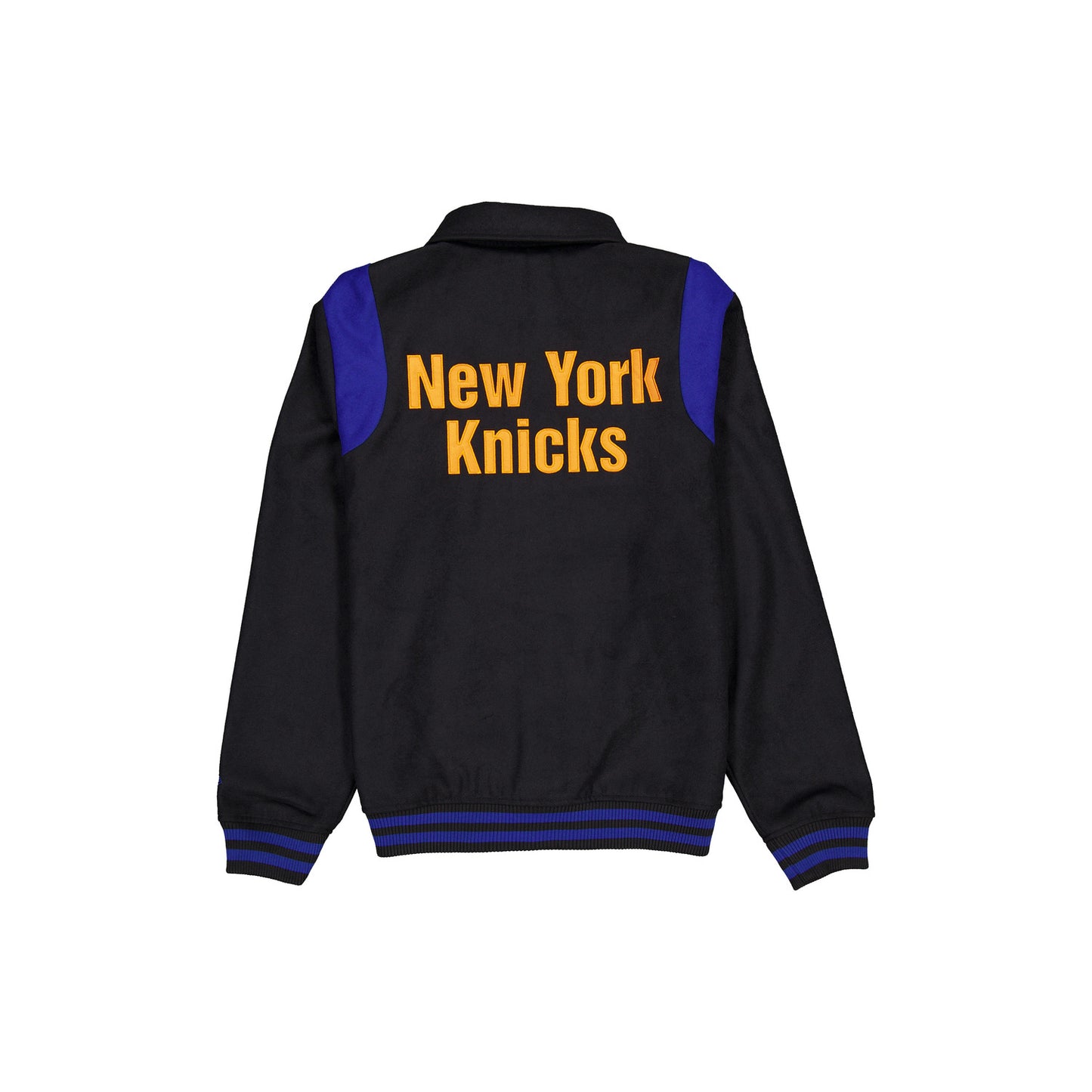 New Era Knicks Snap Front Black Jacket - Back View