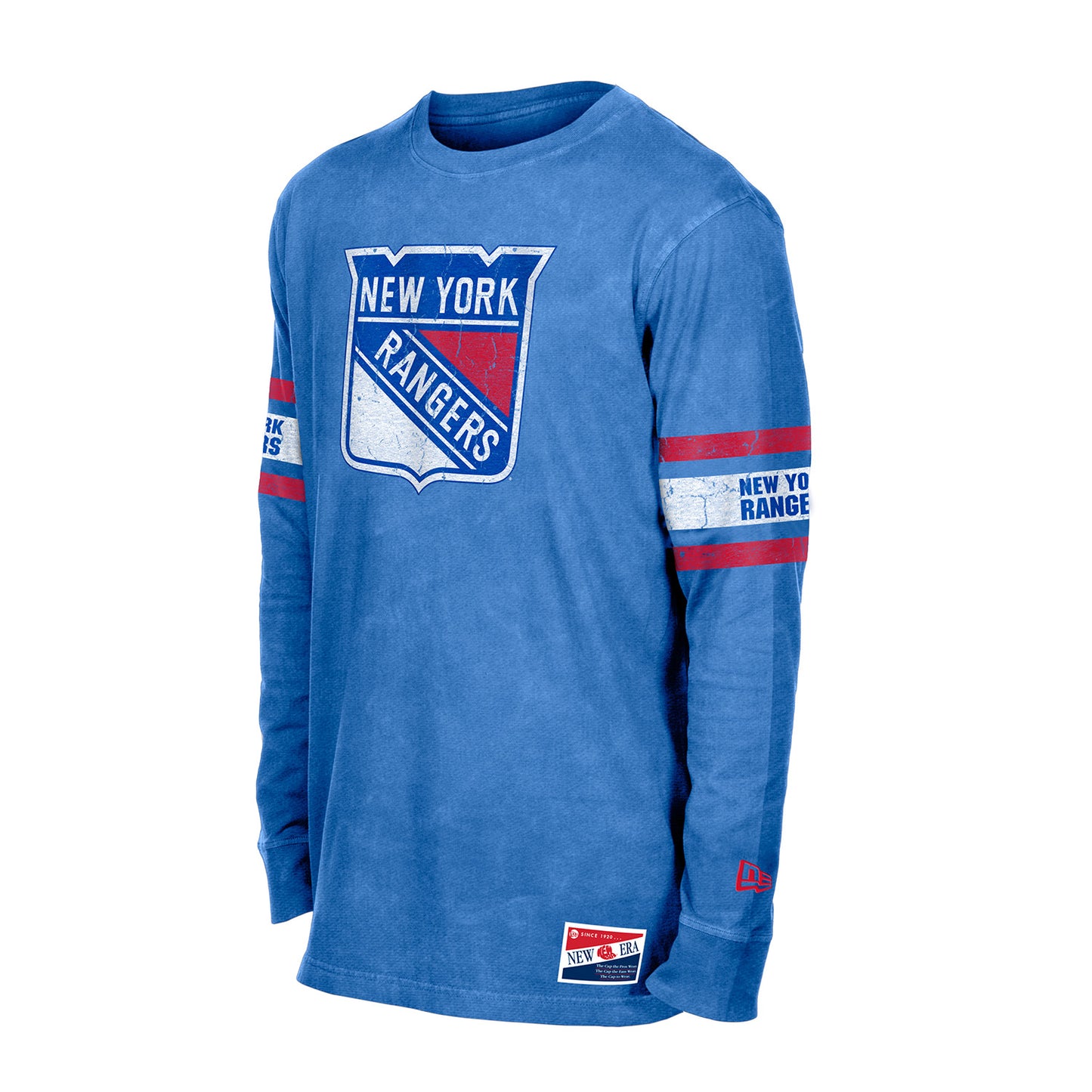 New Era Rangers Throwback Collection Mineral Washed Logo Longsleeve Tee