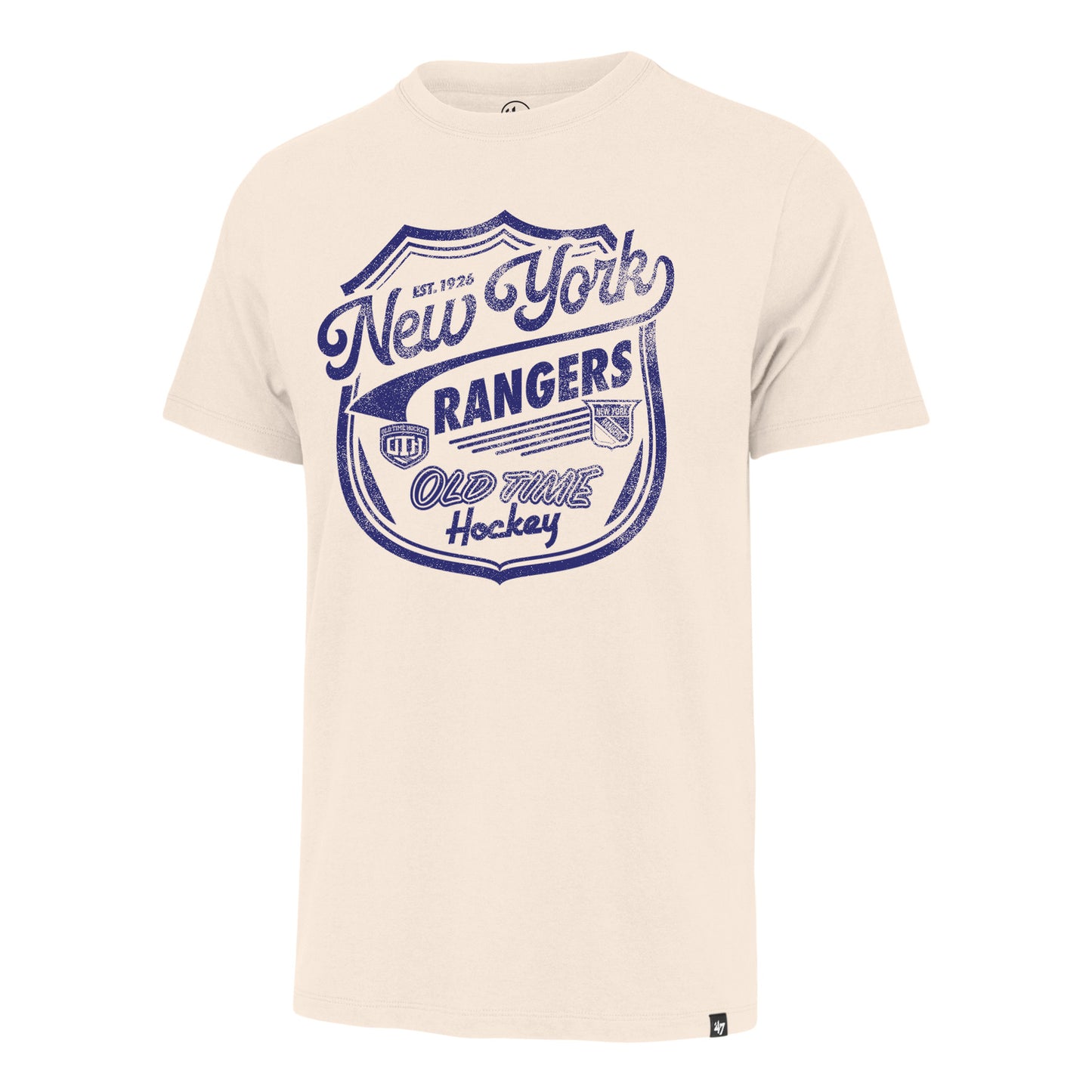 '47 Brand Rangers Old Time Hockey Vintage Cream Poke Check Franklin Tee