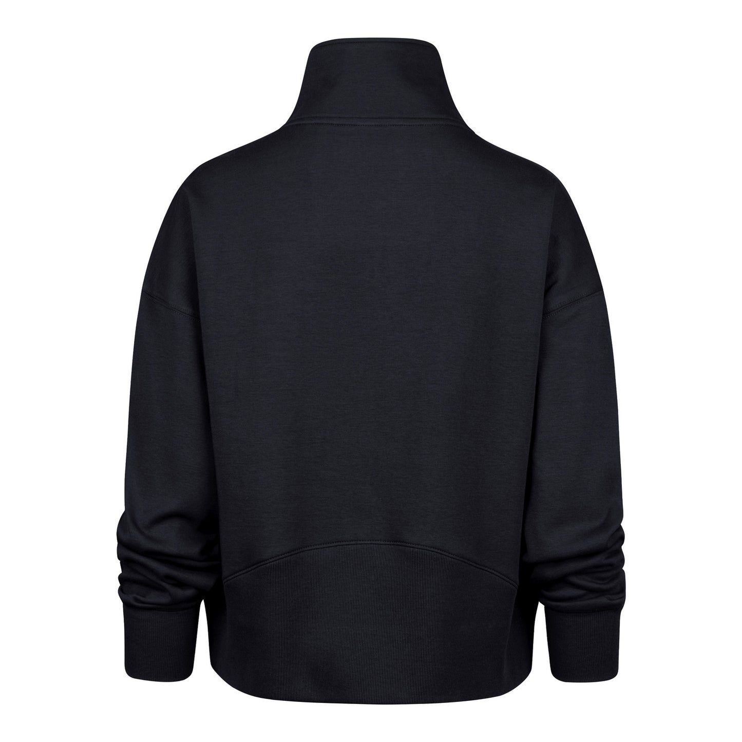 Women's '47 Brand Knicks Navy Loop In Forward Quarter Zip Pullover In Black - Back View