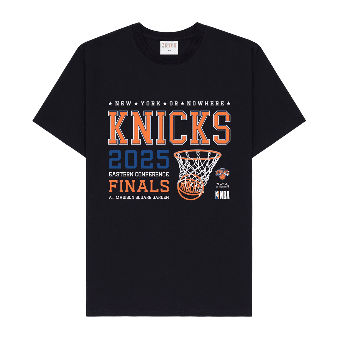 NYON Knicks Eastern Conference Finals 2025 Tee In Black - Front View
