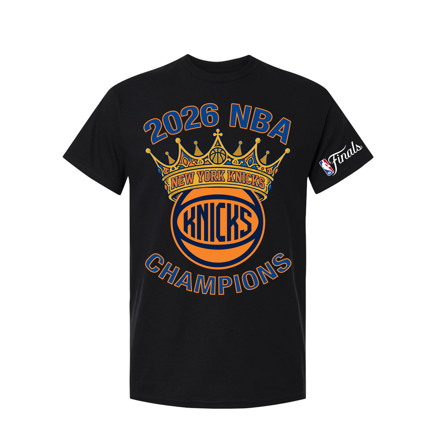 Knicks 2026 NBA Champions Exclusive Ball Logo Crown Tee – Shop