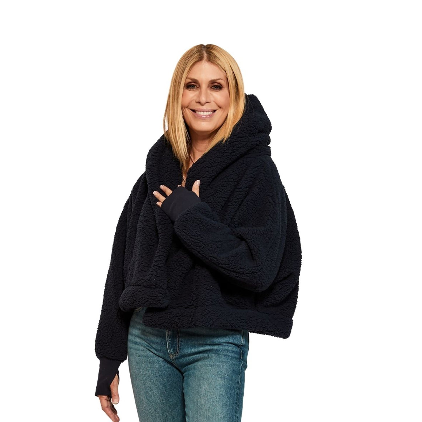 Jill Martin Knicks Bedazzled Cropped Sherpa Lounger