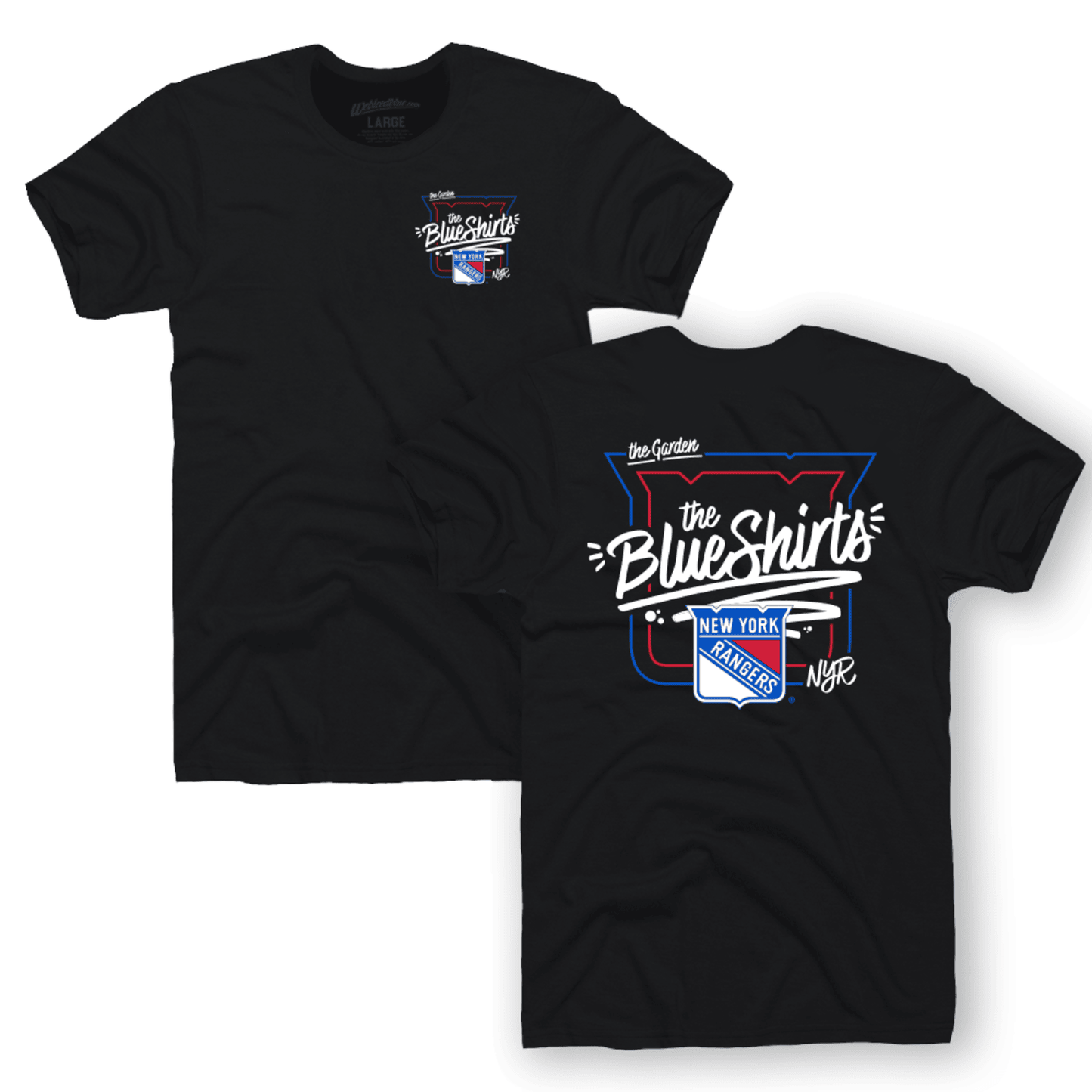 We Bleed Blue Rangers Blueshirts Hockey Black Tee