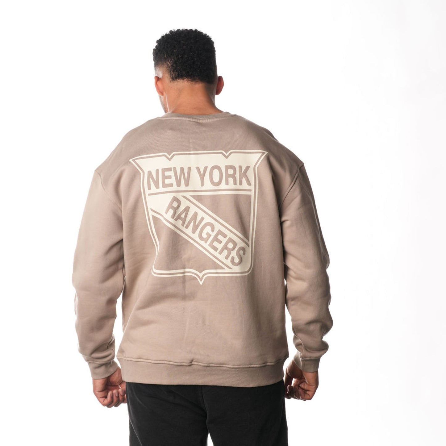 Wild Colletive Rangers Warm Grey Wordmark Logo Crew - Back View Male