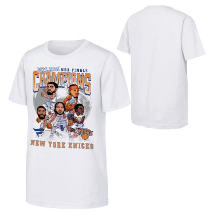 Youth Knicks 2026 NBA Champions Cariacture Tee