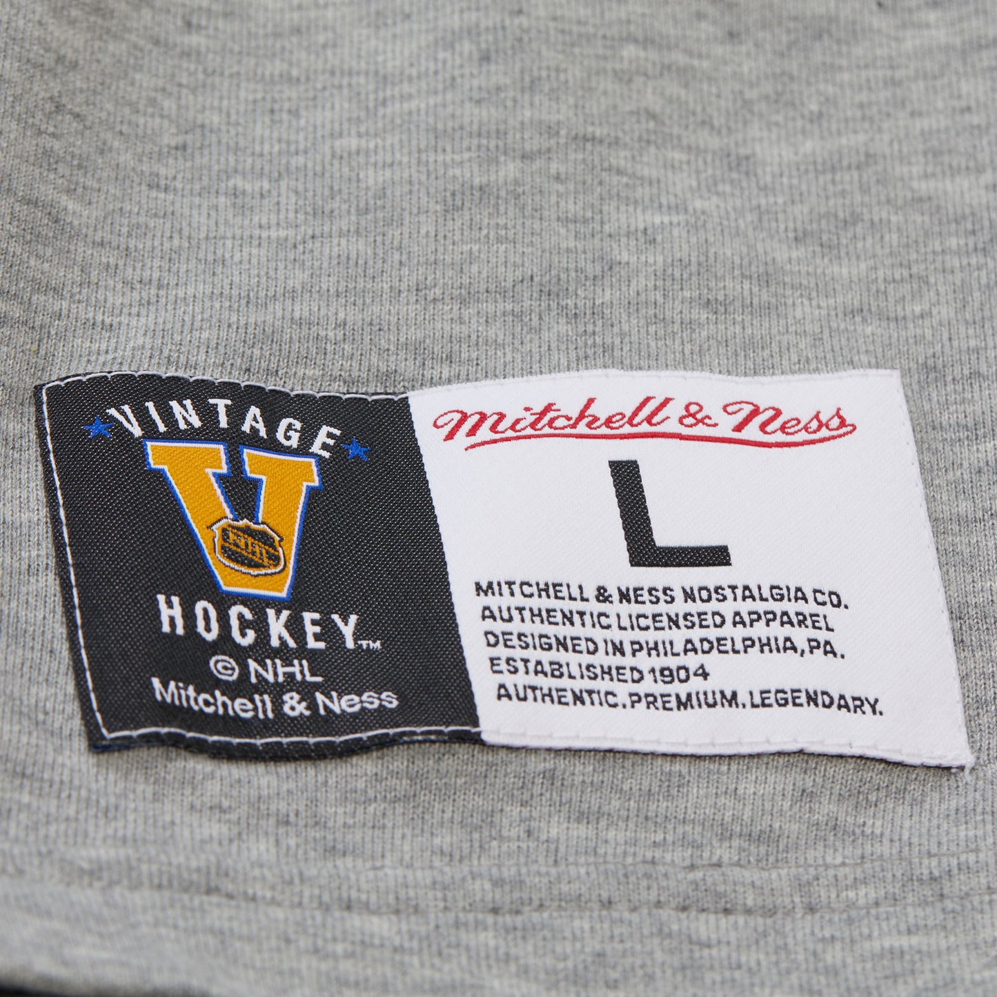 Mitchell & Ness Rangers Heritage Collection Premium Tee In Grey - Tag View