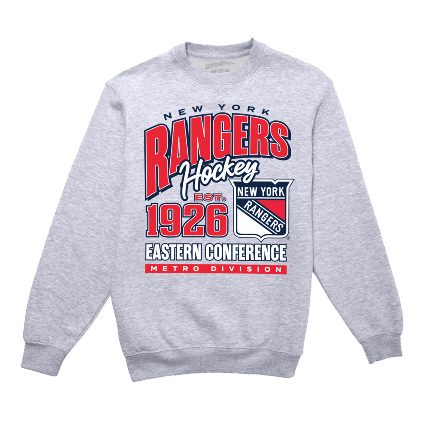 We Bleed Blue 1926 Rangers Hockey Oversized Crew
