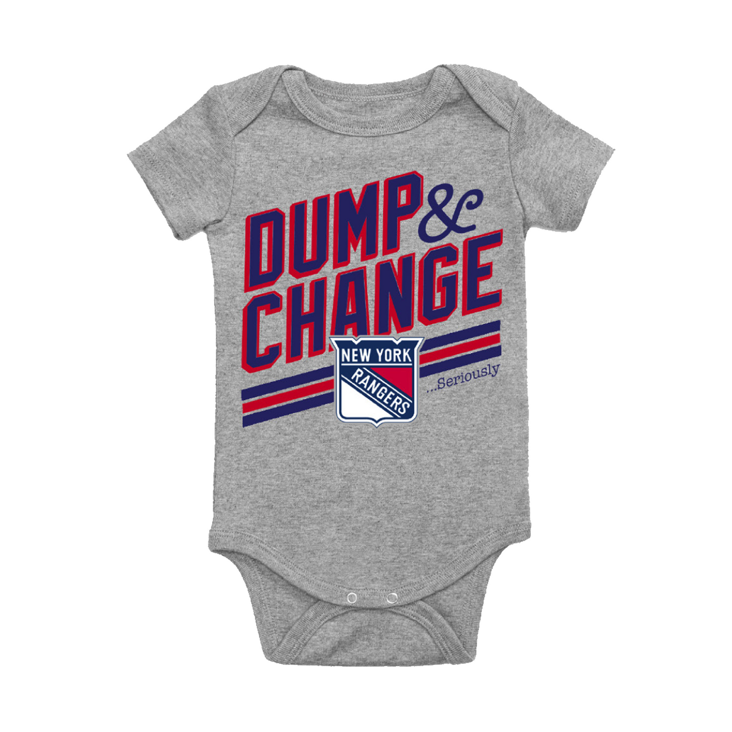 Infant We Bleed Blue Dump & Change Grey Onesie
