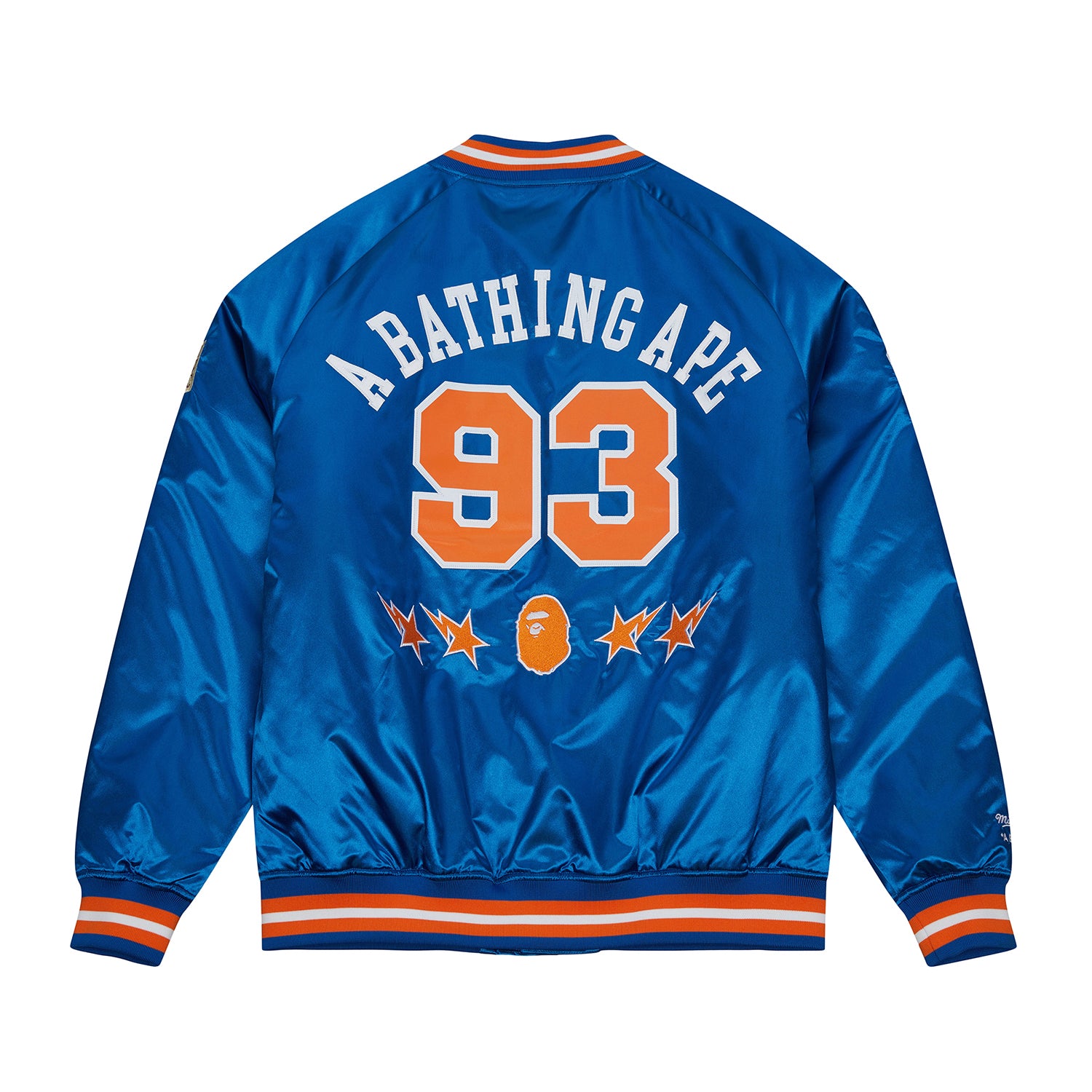 Mitchell & Ness Men's Heavy Satin Snap Jacket – 1970-73 New York Knicks NBA Champions – 2XL, Blue
