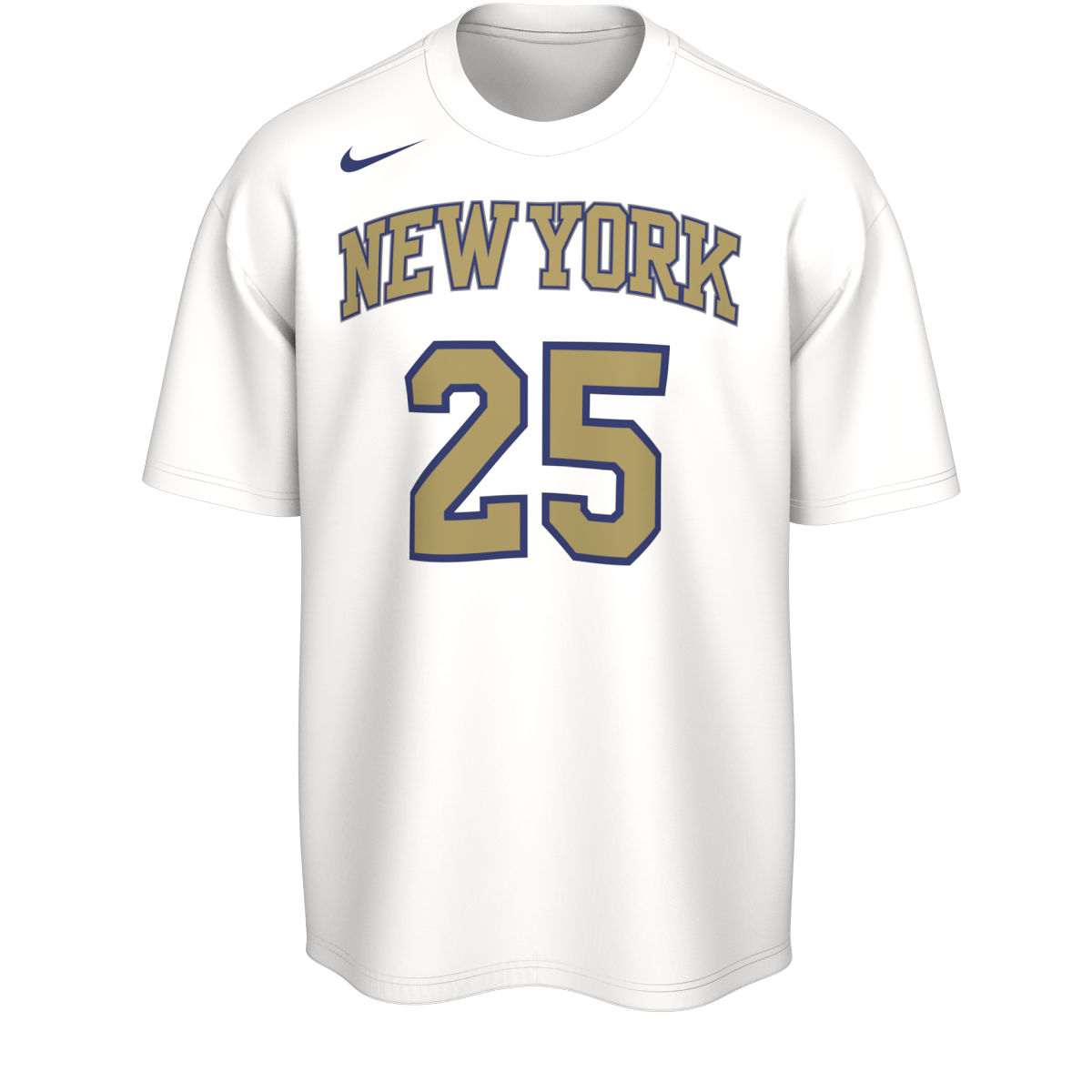 Nike Knicks Mikal Bridges Trophy Ring Banner Name & Number Tee