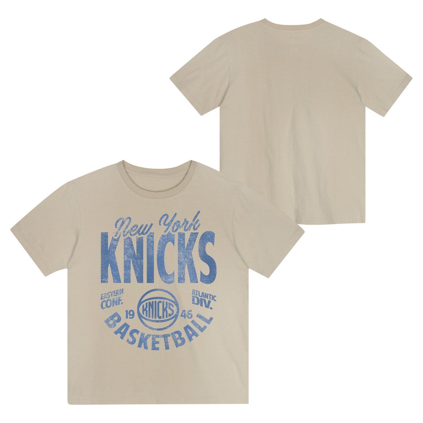 Boys Knicks News Flash Tee In Tan - Front & Back View