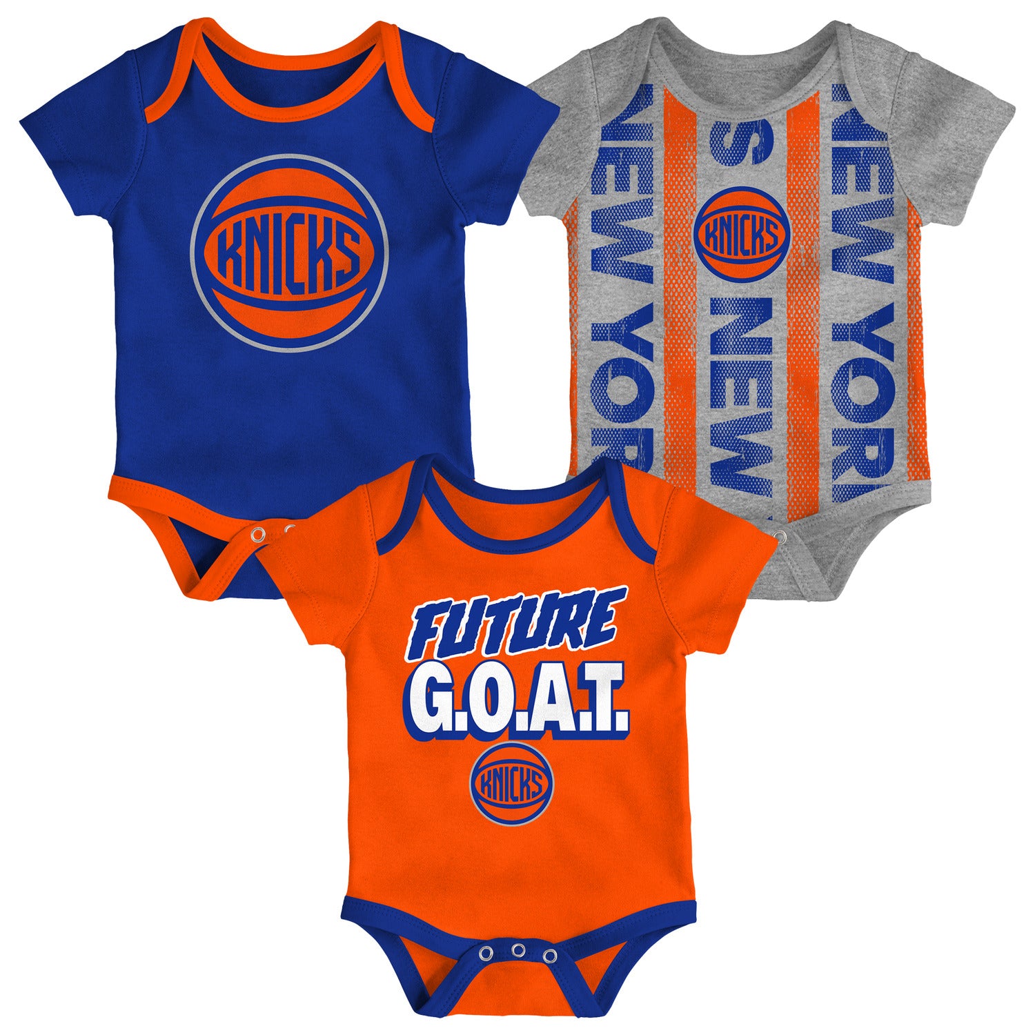 Newborn Knicks Loyal Buddies 3-Pack Onesie Set - Main Image