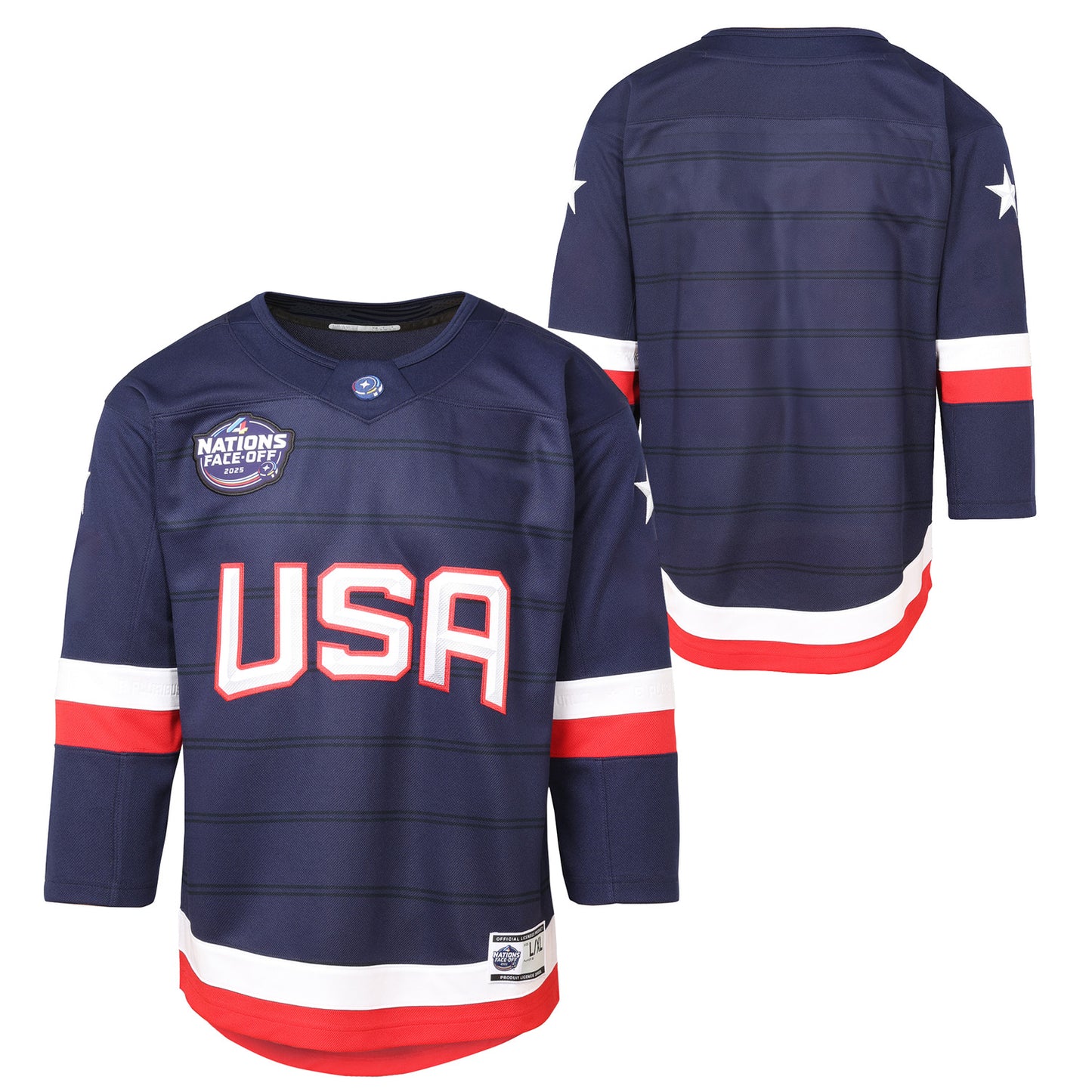Youth USA 4 Nations 2025 Premier Jersey In Navy - Front & Back View