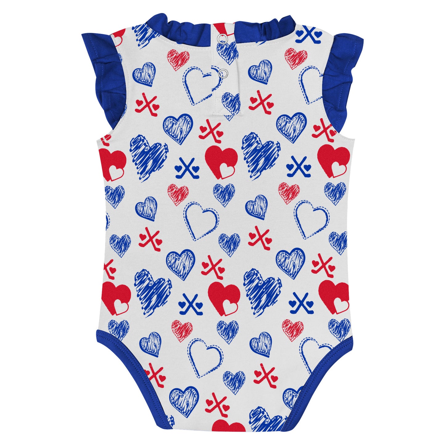 Infant Rangers Happy Hearts Creeper Set In White - Back View