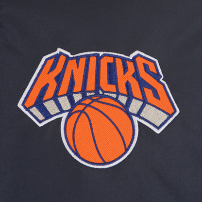 JH Design Knicks Two Tone Wool Reversible Navy/Cream Varsity Jacket