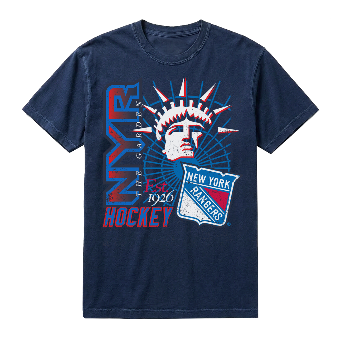 We Bleed Blue Rangers Comfort Wash Liberty Garden Ceiling Tee