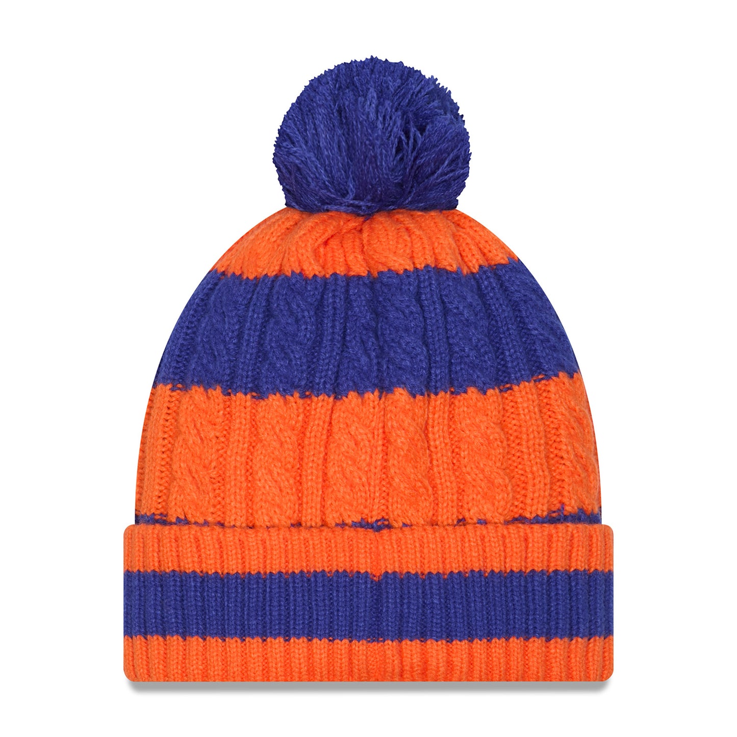Women's New Era Knicks Braided Royal/Orange Knit Pom - Back View