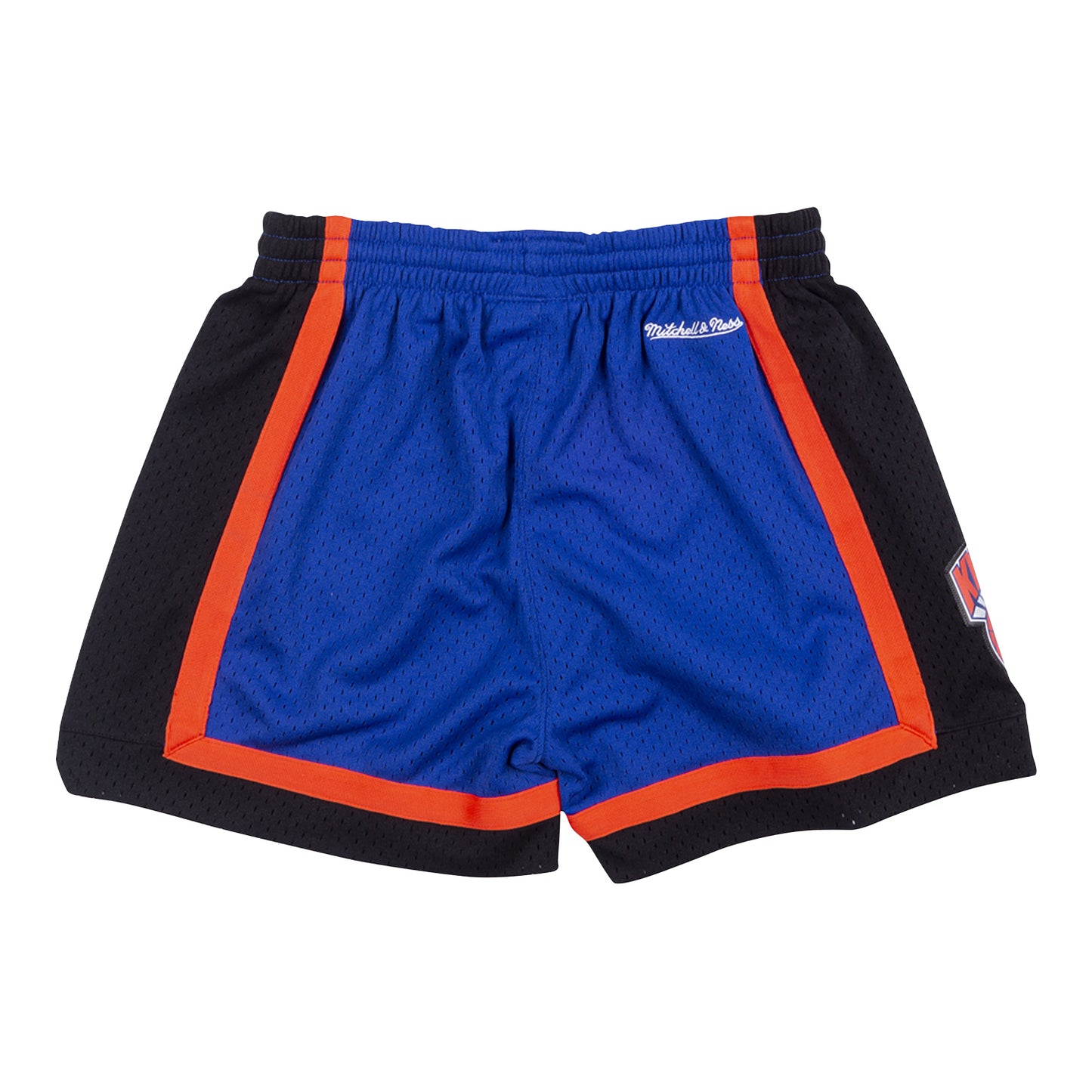 Women's Mitchell & Ness Knicks Jump Shot Short In Blue - Back View