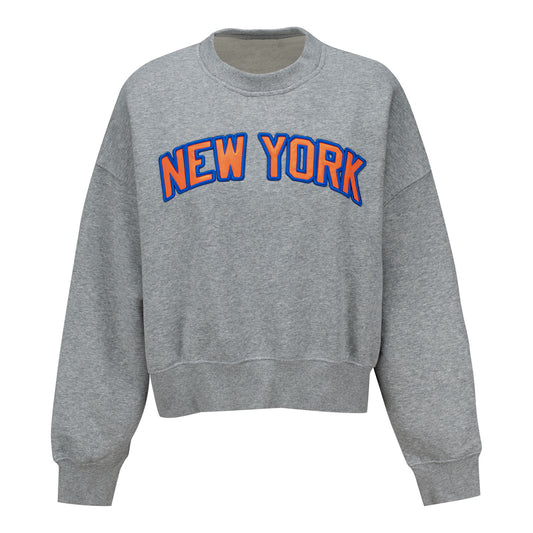 Women's New Era Knicks Sport Classic New York Crew In Grey - Front View