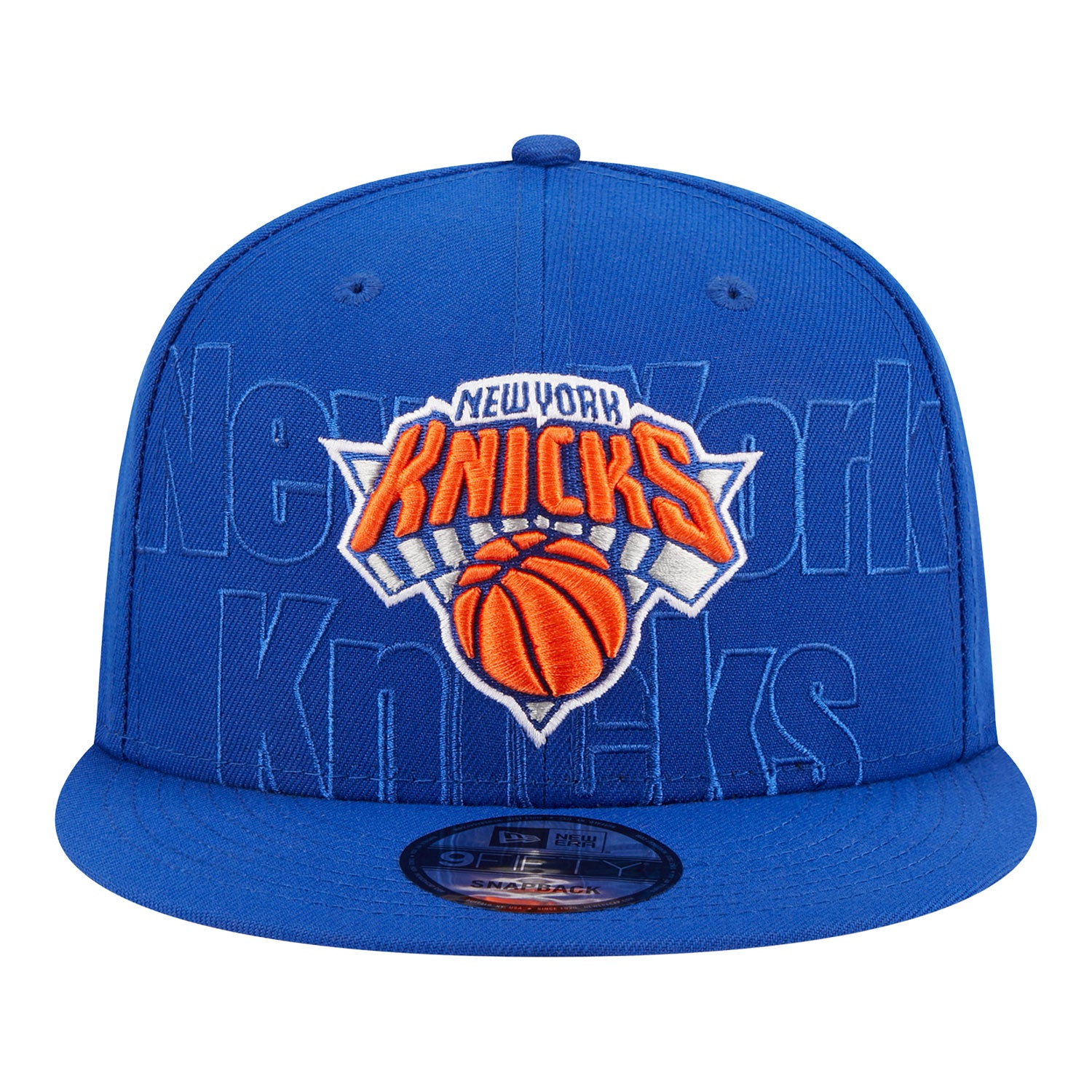 New Era Knicks 2023 Alt Draft 950 Snapback Hat - In Blue - Front View