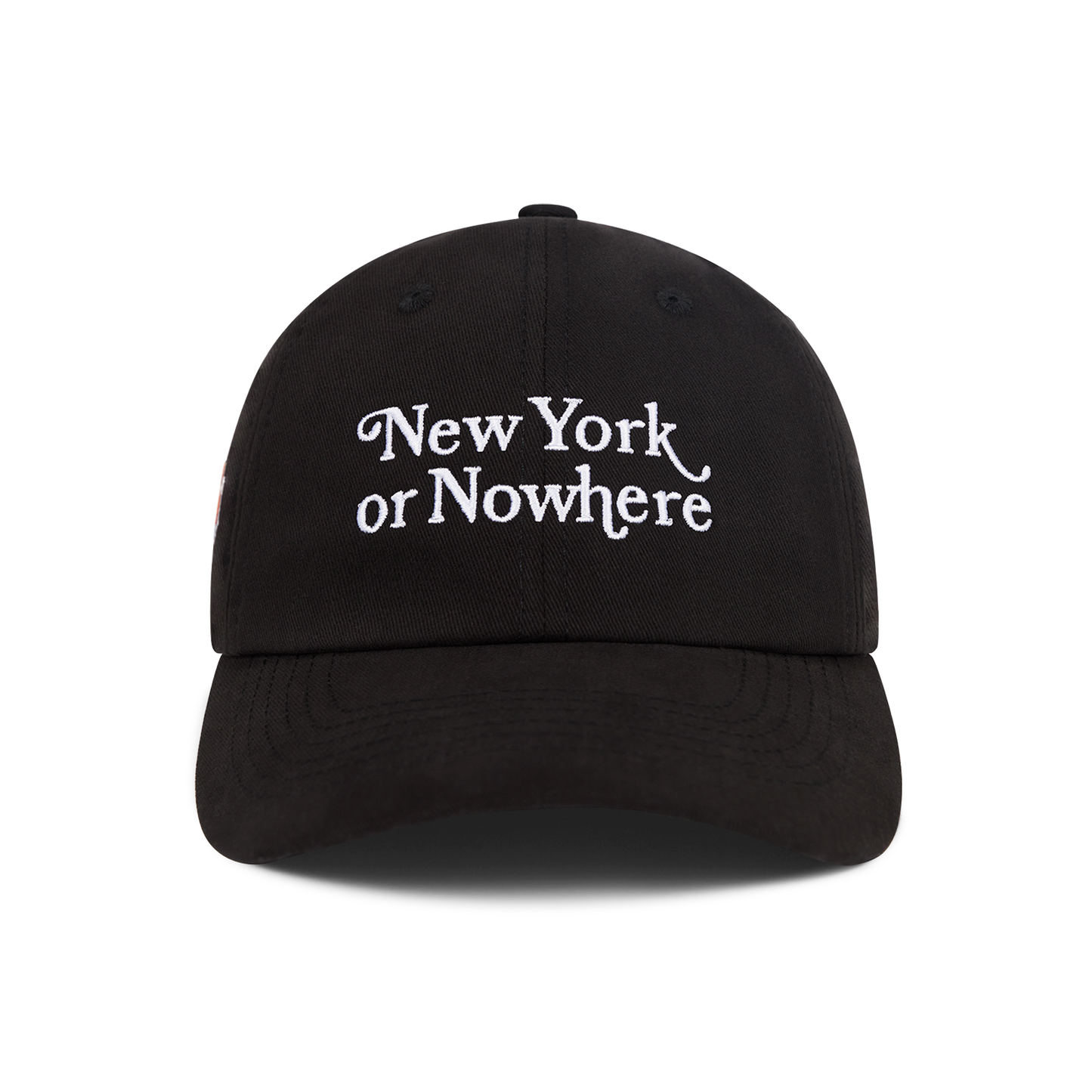NYON x Knicks Black Motto Cotton Twill Dad Hat - Front View