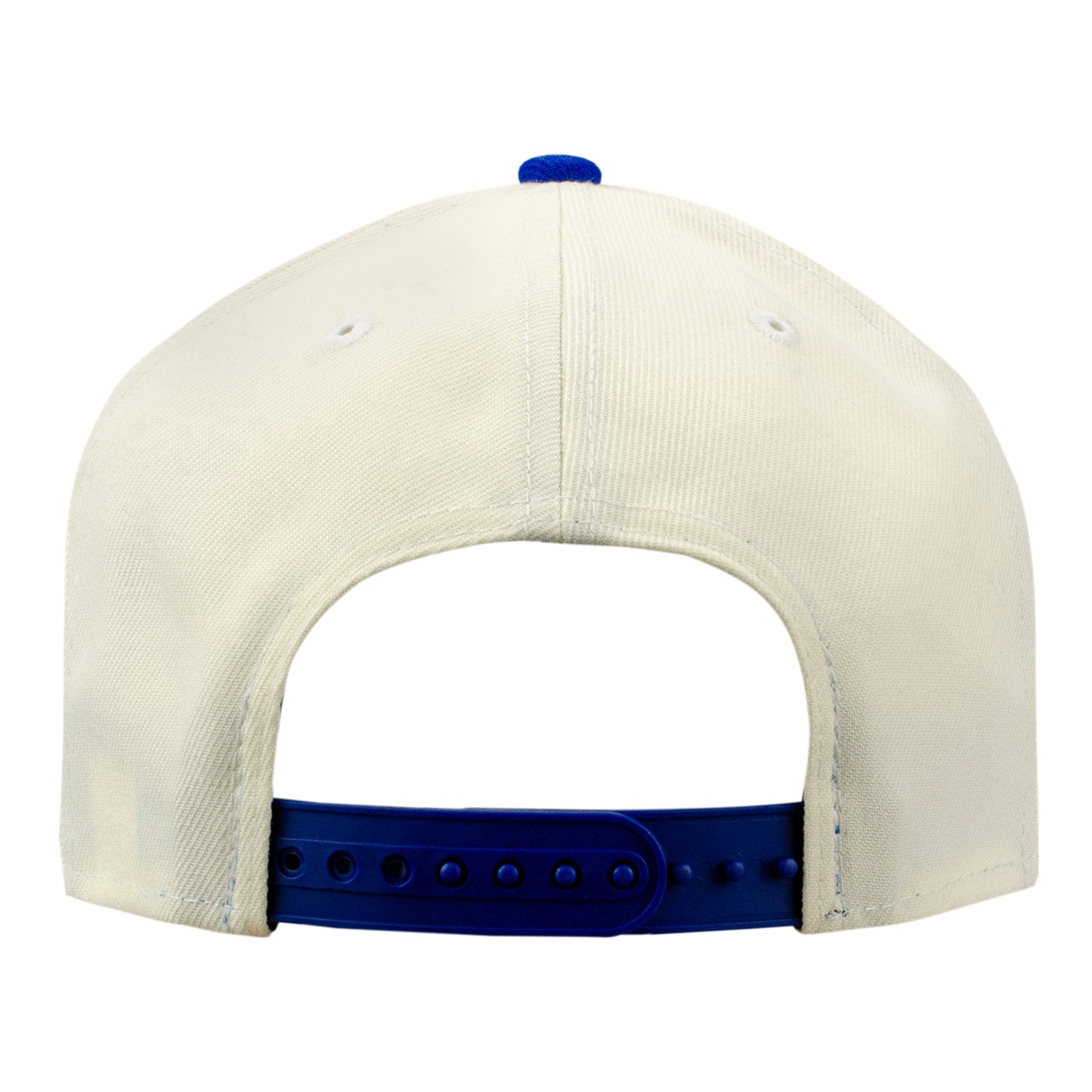 New Era Knicks New York Wordmark Two-Tone Chrome/Royal 940 A-Frame Snapback In White - Back View