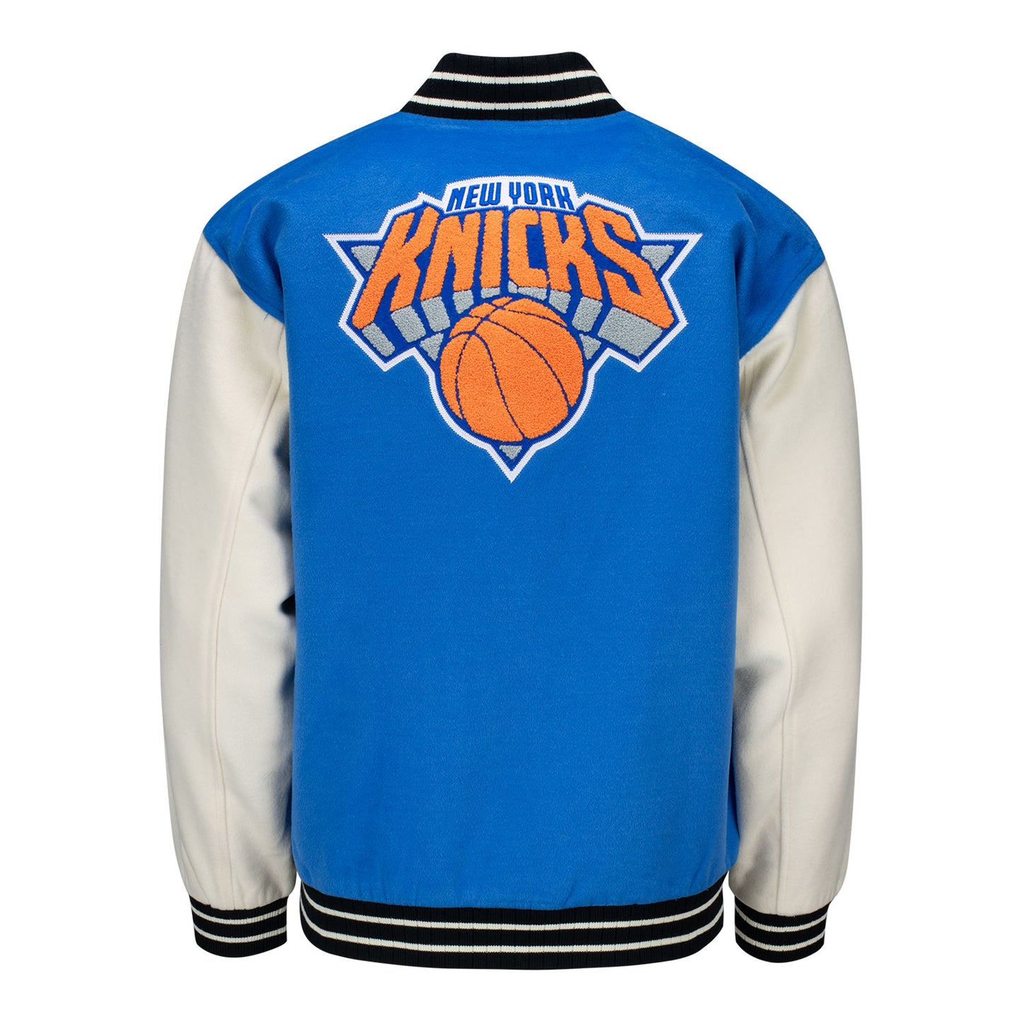 FISLL Knicks Unisex Varsity Jacket - In Blue - Back View