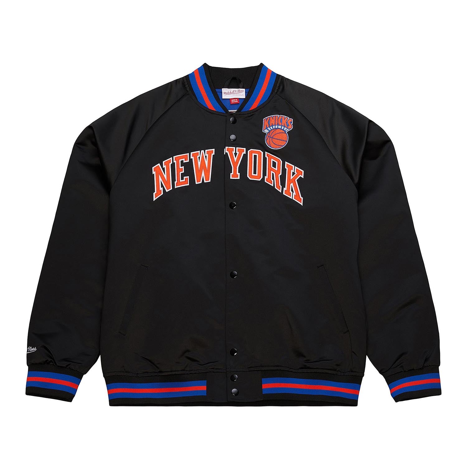Mitchell & Ness Knicks Black Vintage Wordmark Lightweight Satin