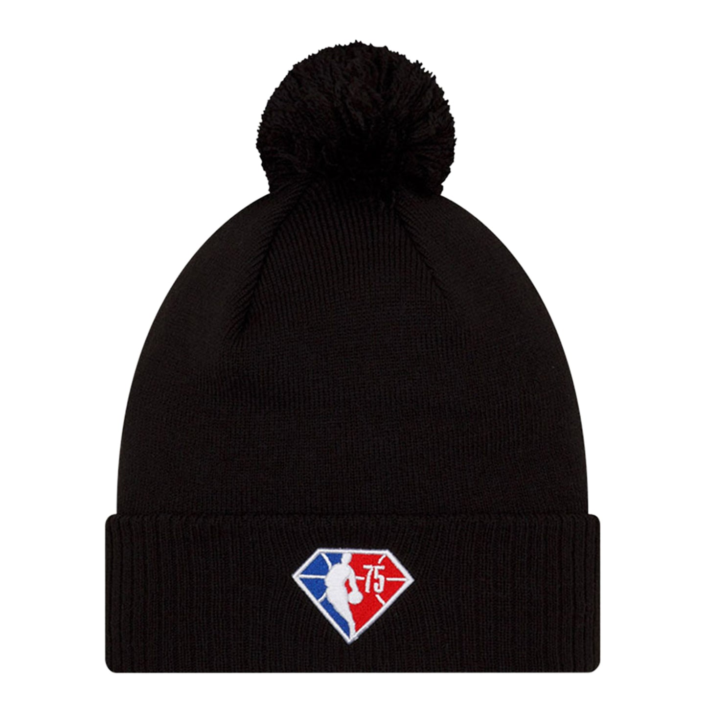 New Era Knicks 21-22 Alt City Edition Knit Pom Hat In Black - Back View