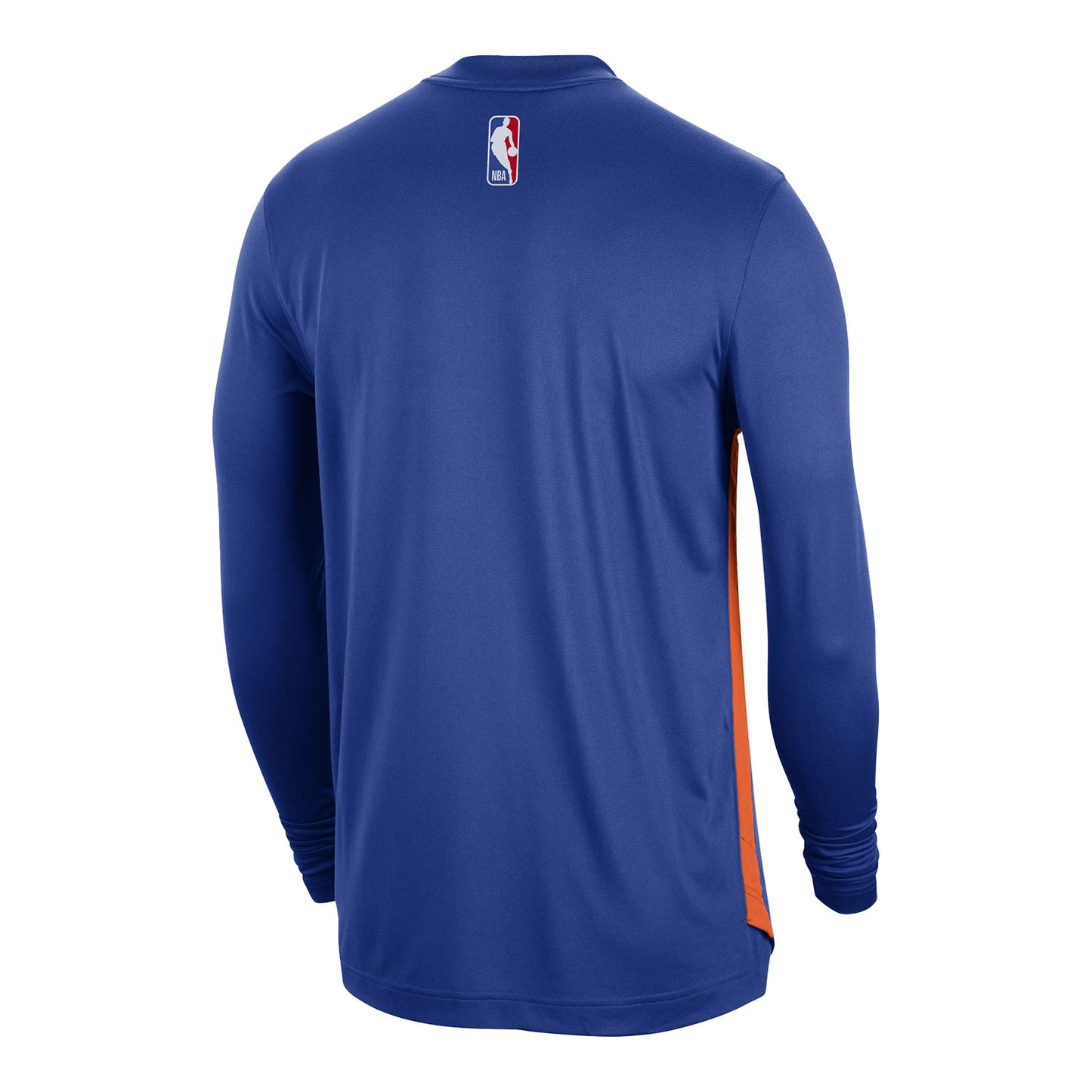 Nike Knicks On Court 23-24 Dri-fit Pregame Longsleeve T-Shirt - In Blue - Back View