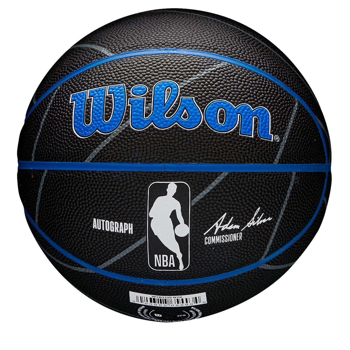 Wilson Knicks Mini Auto Basketball - In White - Back View