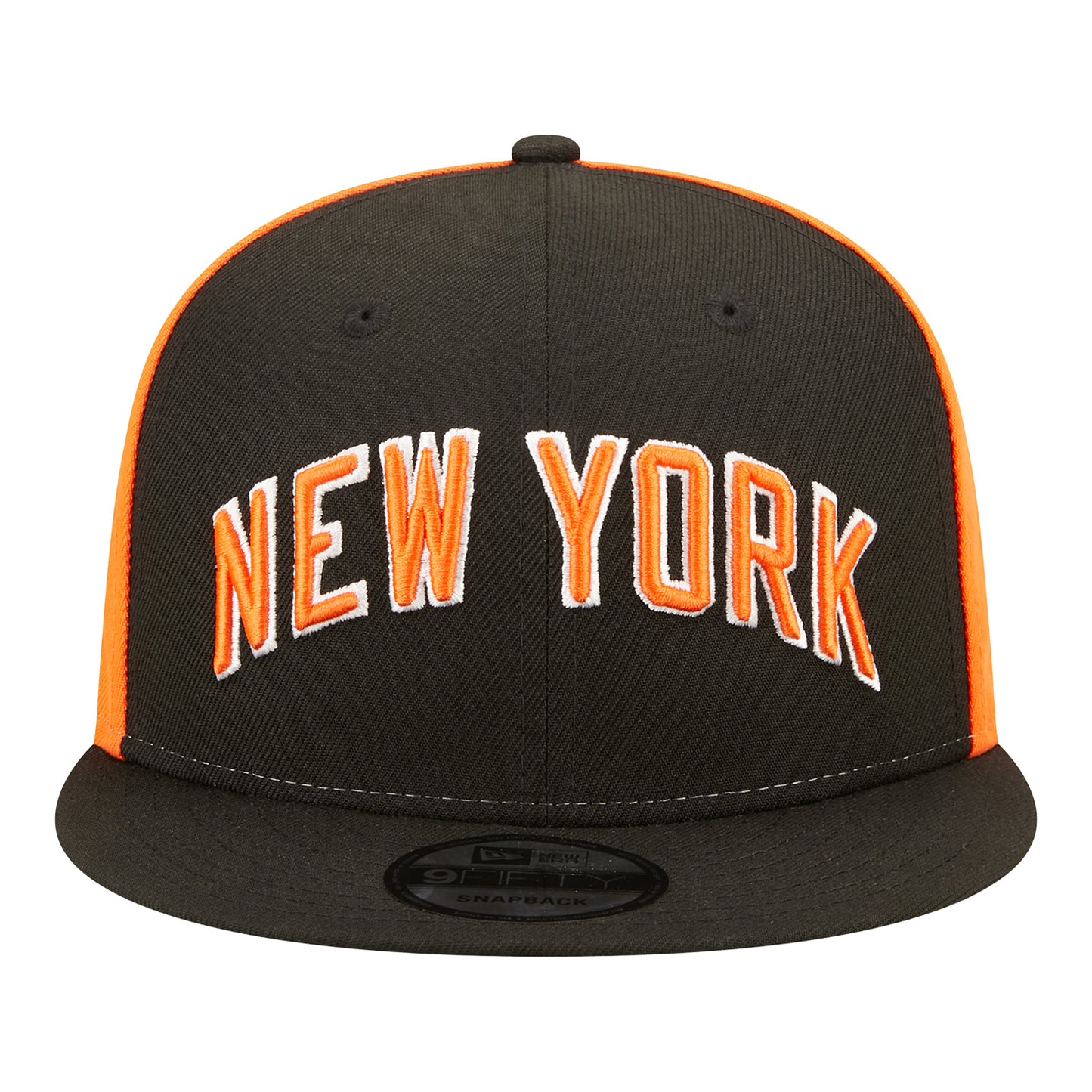 New Era Knicks City Edition 22-23 JR Kids Snapback Hat - In Black - Front View