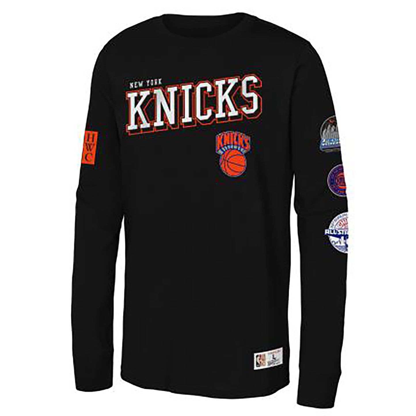 Youth Mitchell & Ness Knicks Training Camp Longsleeve Tee - Front View