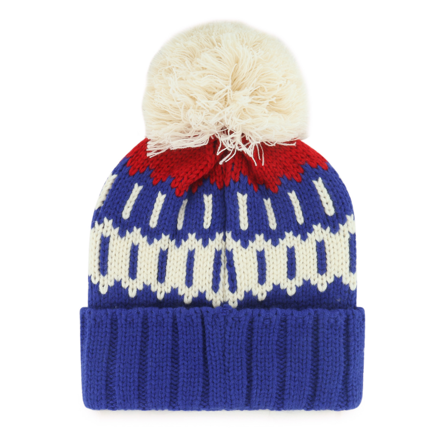 Women's 47 Brand Rangers Royal Felicity Cuff Pom Knit - Back View