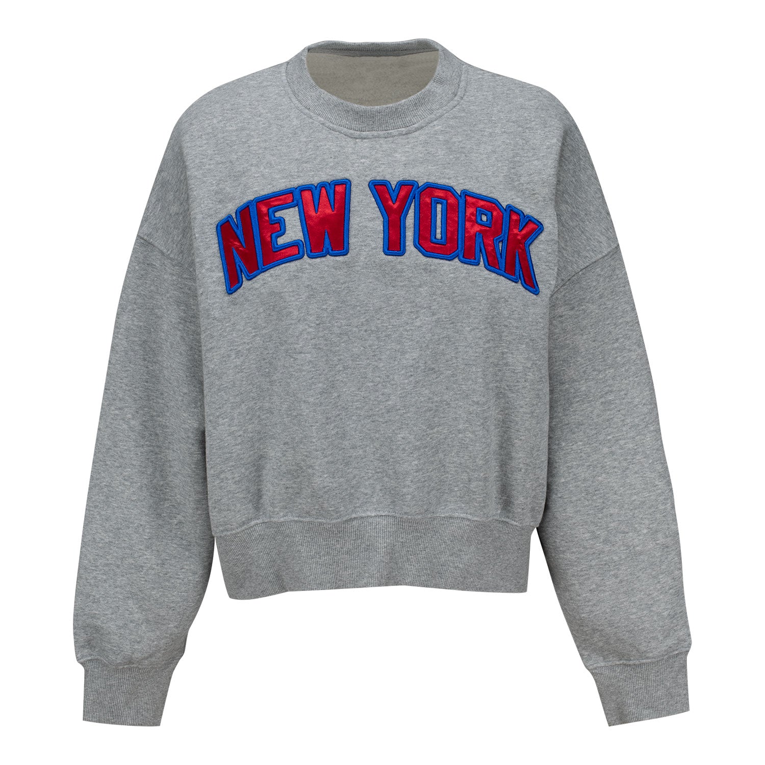 Womens New Era Rangers Sport Classic New York Crew In Grey - Front View