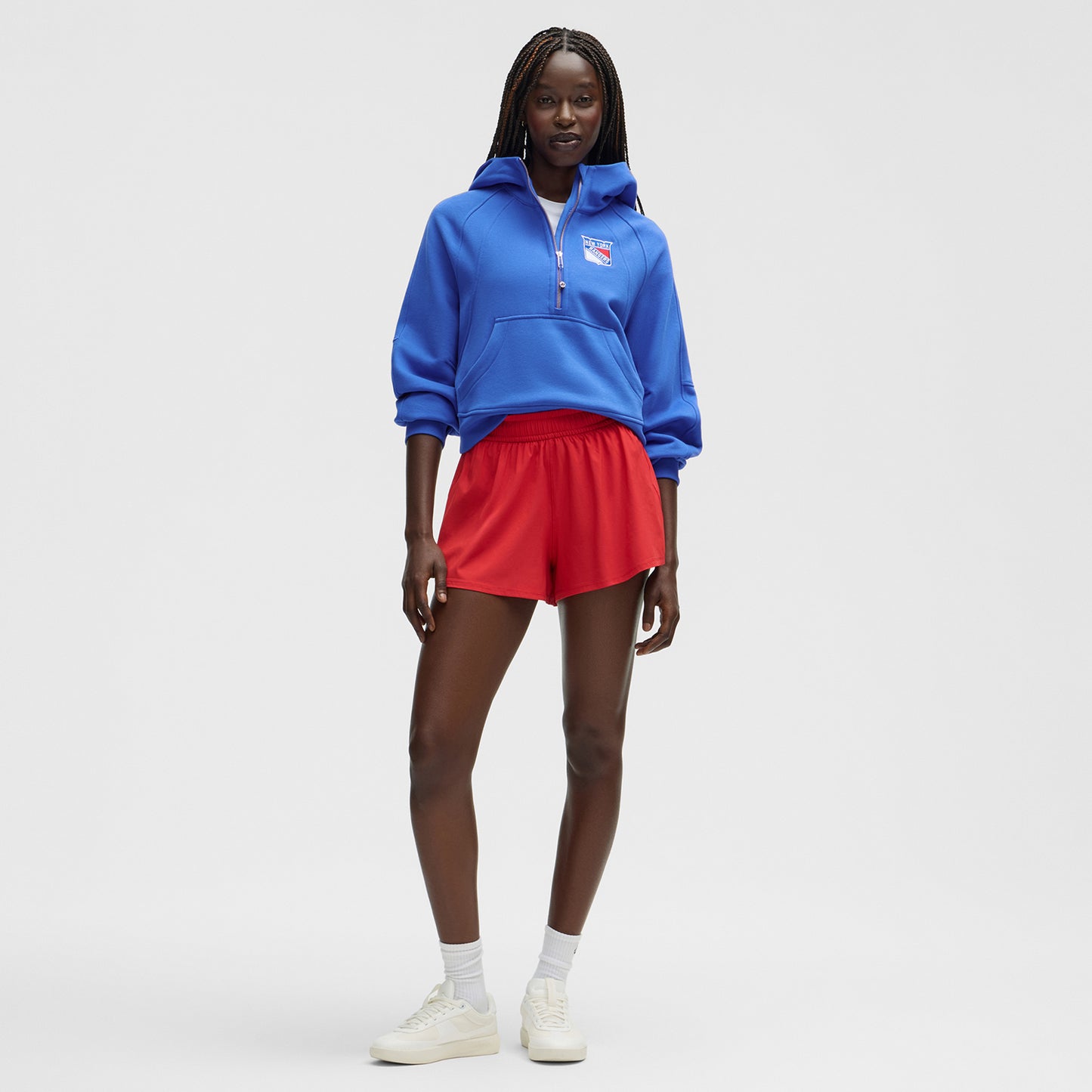 Women's Lululemon Rangers Blazer Blue Scuba Oversized Half Zip Hoodie - Front View