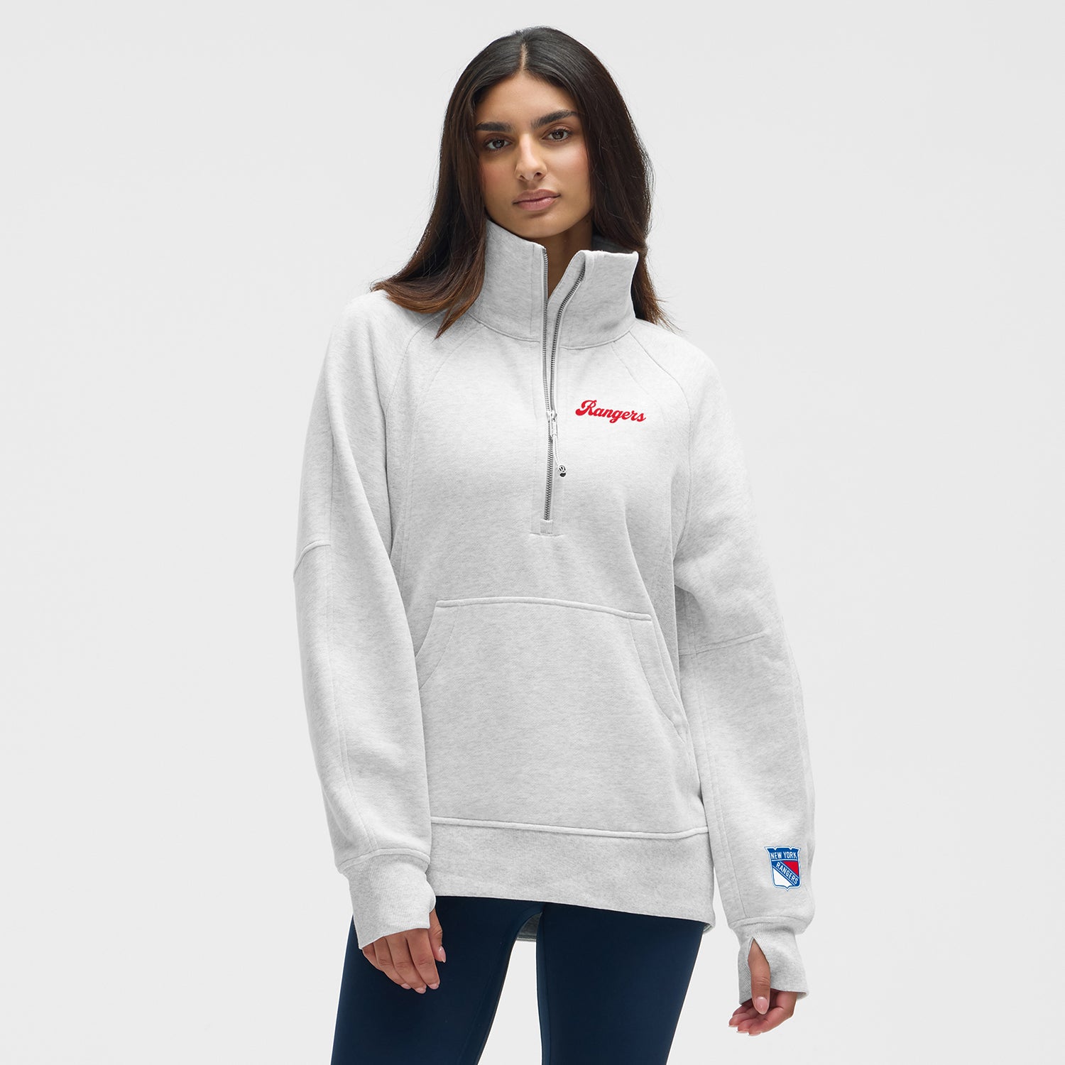 Women's Lululemon Rangers Heather Grey Scuba Oversized Funnel Neck