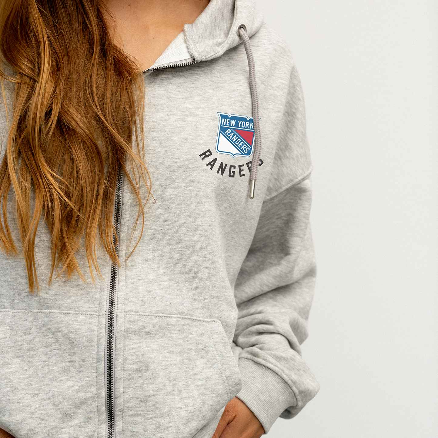 Women's Line Change Rangers Team Zip Up Hoodie - Logo View