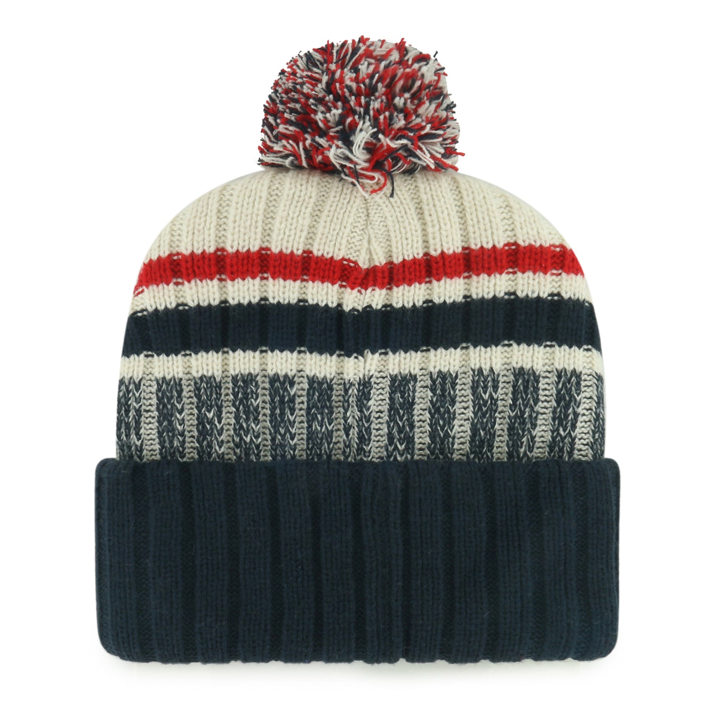 '47 Brand Rangers Natural/Navy Line Rangers Cuff Pom Knit - Back View
