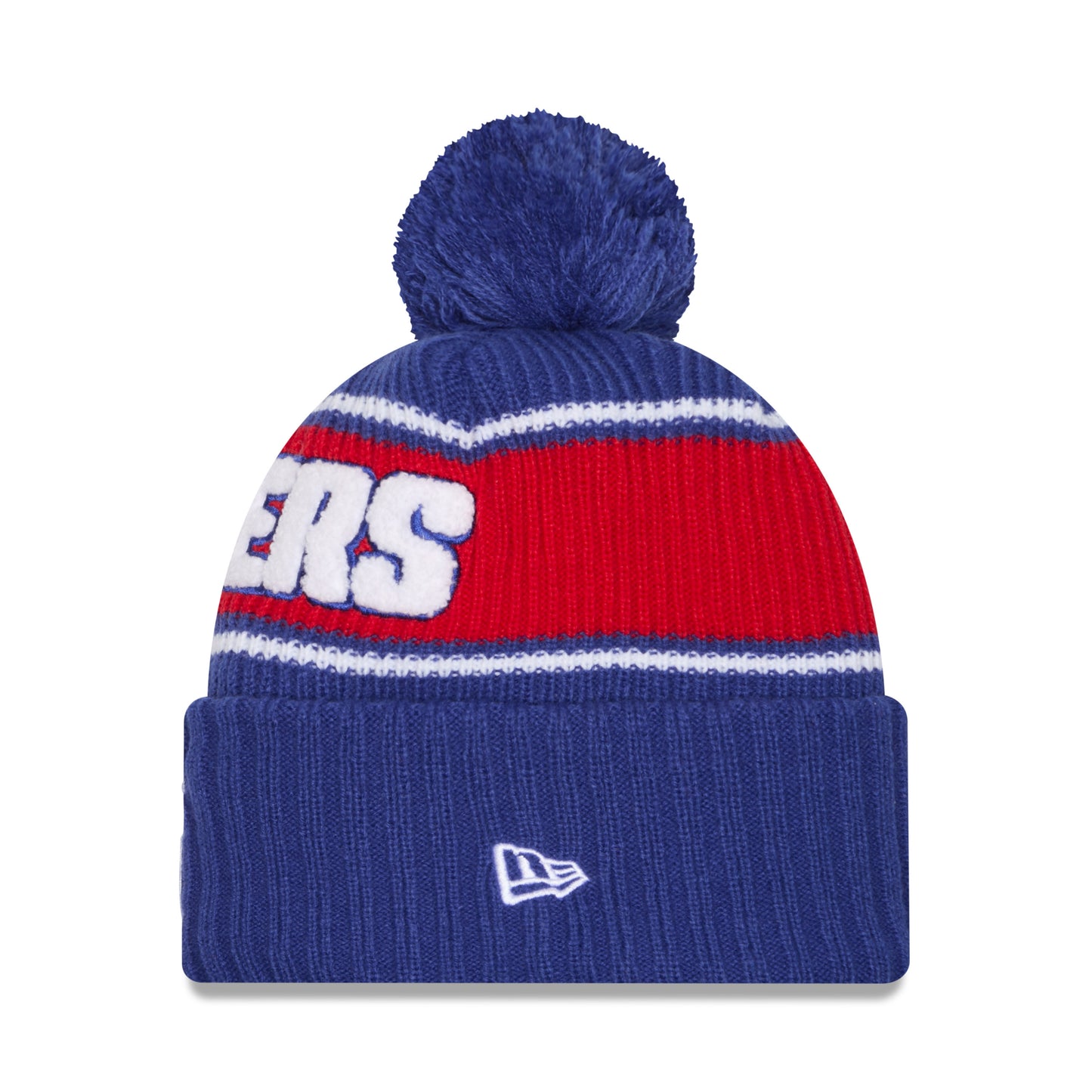 New Era Rangers Bold Royal Knit Pom - Side View