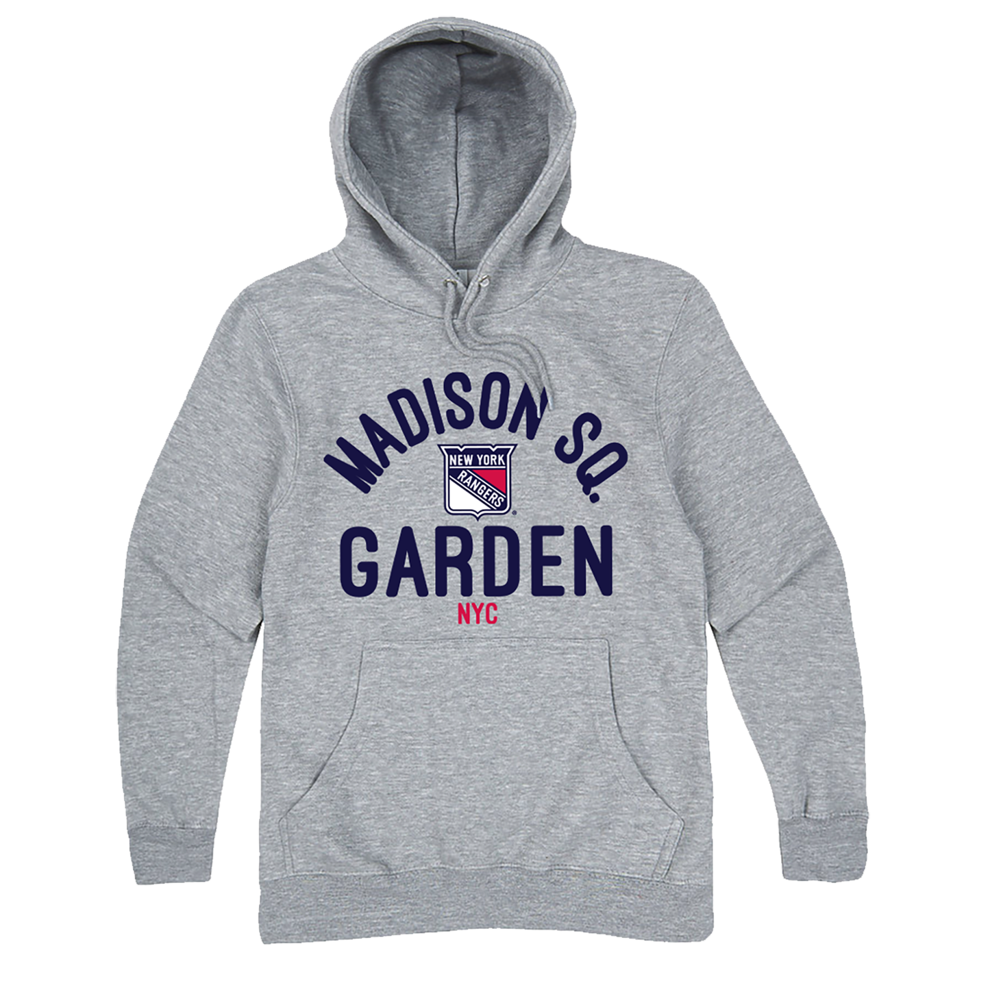 We Bleed Blue Rangers Madison Square Garden Grey Hoodie - Front View